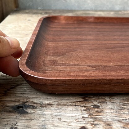 木製 トレー 角 裏に持ち手 天然木一枚板 【受注生産】 - Image 4